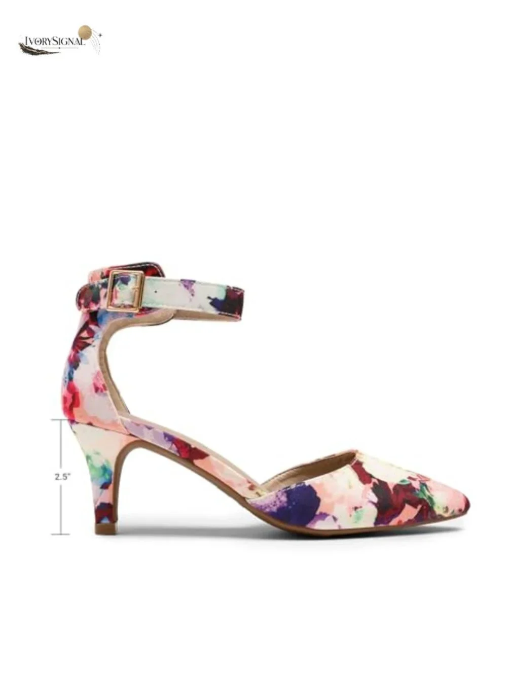 Women's Kitten Heels Ankle Strap Pumps Textile Faux Leather